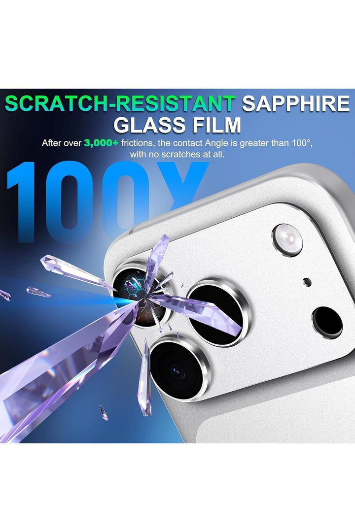 iPhone 17 Pro Max Uyumlu Kamera Koruyucu Lens Metal Temperli Cam Kamera Çevresi Tam Koruma