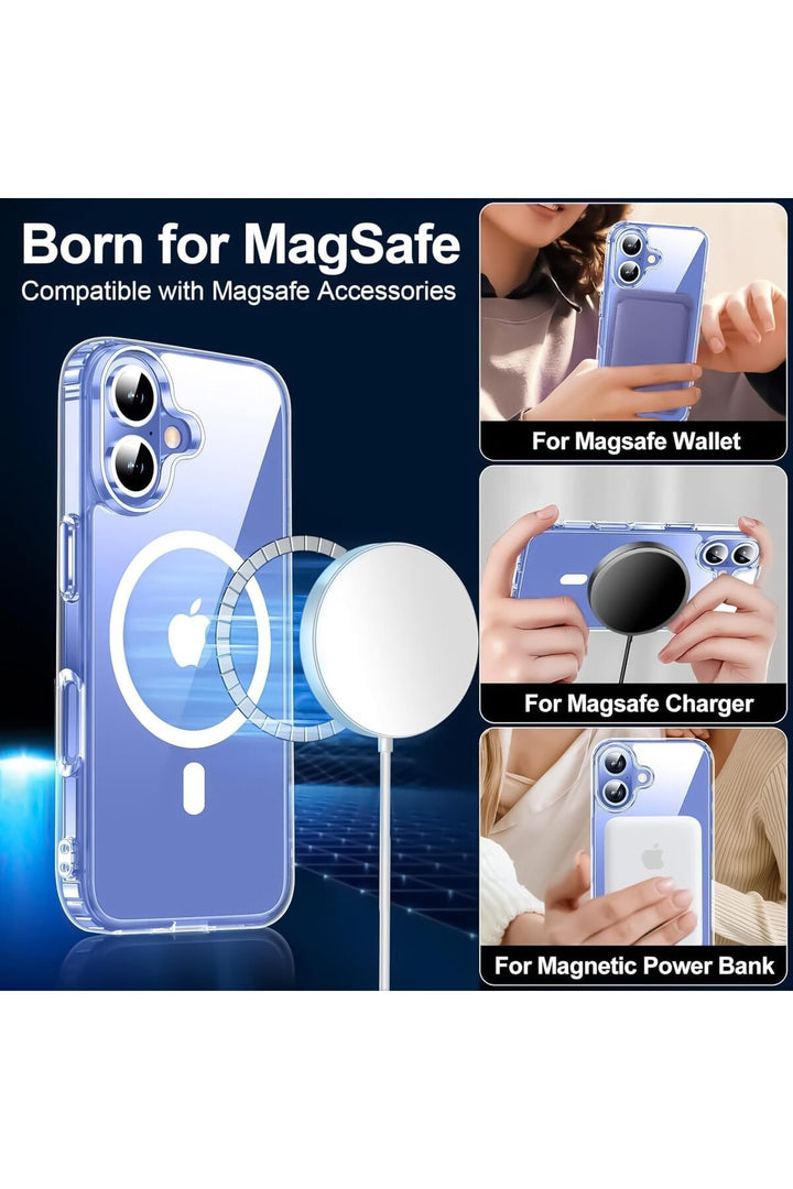 iPhone 14 Pro Max Uyumlu Kılıf Kamera Koruma Camı Ekran Koruyucu Şeffaf Magsafe Temperli Cam Koruma
