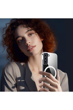 Load image into Gallery viewer, Samsung Galaxy S22 Uyumlu Kılıf Kamera Çıkıntılı Şeffaf Magsafe Kılıf Kablosuz Şarj Destekli Kapak