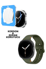 Load image into Gallery viewer, Samsung Galaxy Watch 8 40mm Uyumlu Silikon Kordon ve Kolay Kurulum Aparatlı Cam Ekran Koruyucu