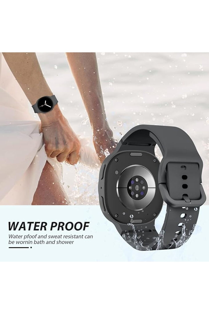 Samsung Galaxy Watch 8 40mm/44mm/Classic 46mm Uyumlu Kordon Liquid Same Leke Tutmayan Silikon Kordon