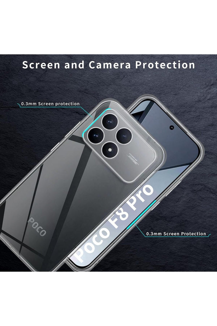 Poco F8 Pro Uyumlu Kamera Korumalı Kılıf Darbe Önceleyici Şeffaf Transparan Esnek Silikon Kapak