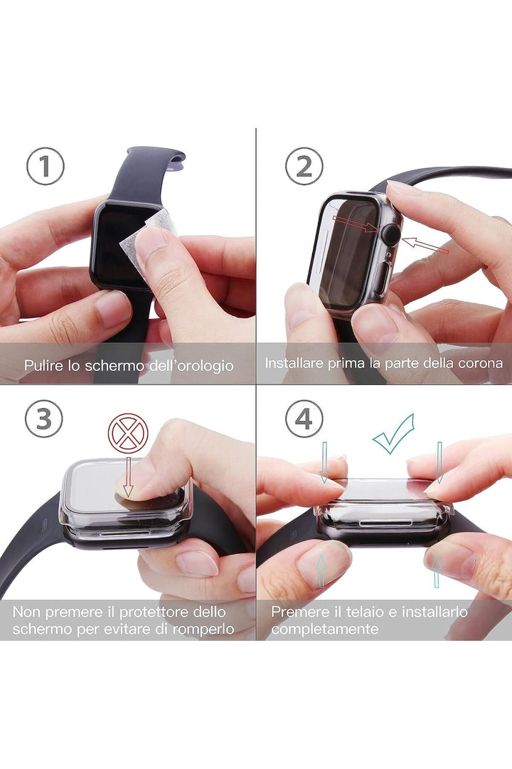 Apple Watch Se 6 5 4 40mm Uyumlu Kılıf Ekran ve Kasa Koruyucu Şeffaf Parlak Watch Kasa 360 Koruma