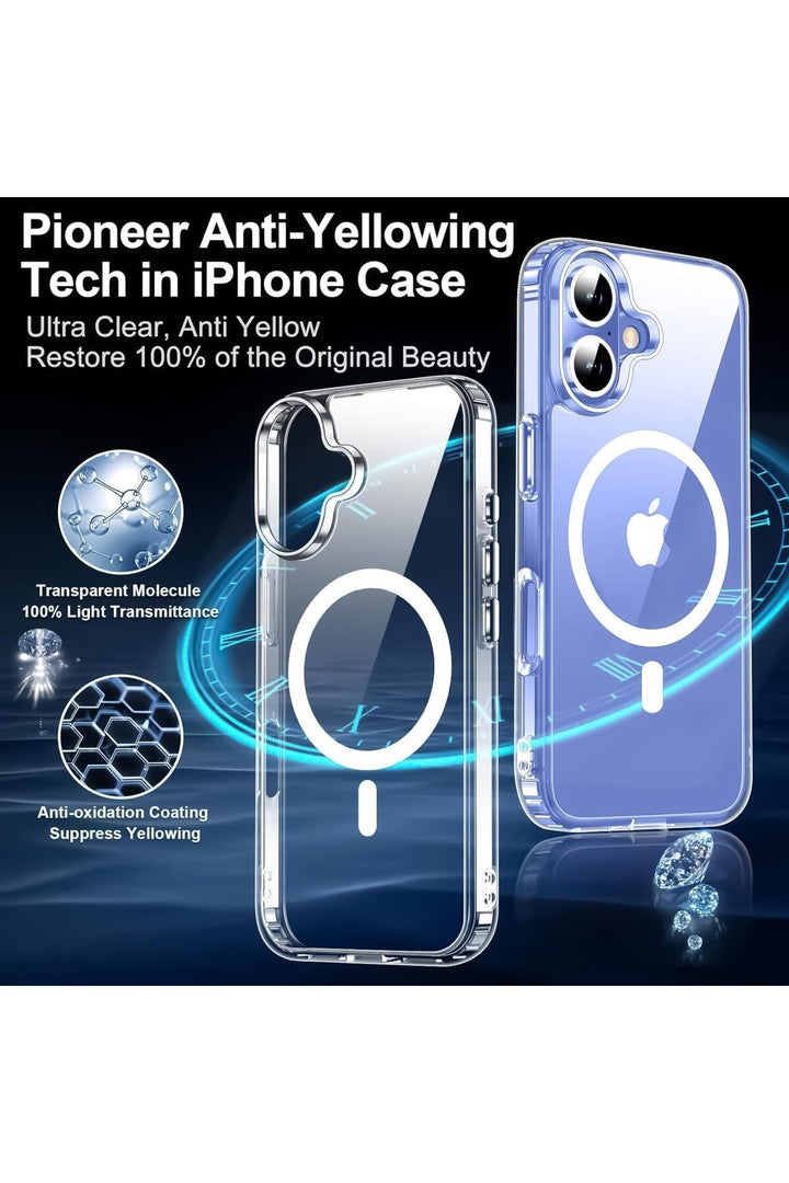 iPhone 14 Pro Max Uyumlu Kılıf Kamera Koruma Camı Ekran Koruyucu Şeffaf Magsafe Temperli Cam Koruma