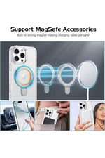 Load image into Gallery viewer, iPhone 15 Uyumlu Kılıf Simli Parlak Stand Olabilen Magsafe Şarj için Uygun Renkli Arka Kapak