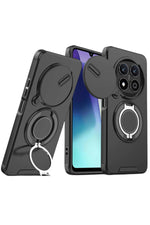 Load image into Gallery viewer, Xiaomi Redmi Note 14 Pro /note 14 Pro Plus Uyumlu Kılıf Magsafe Stand Siyah Kamera Korumalı Kapak