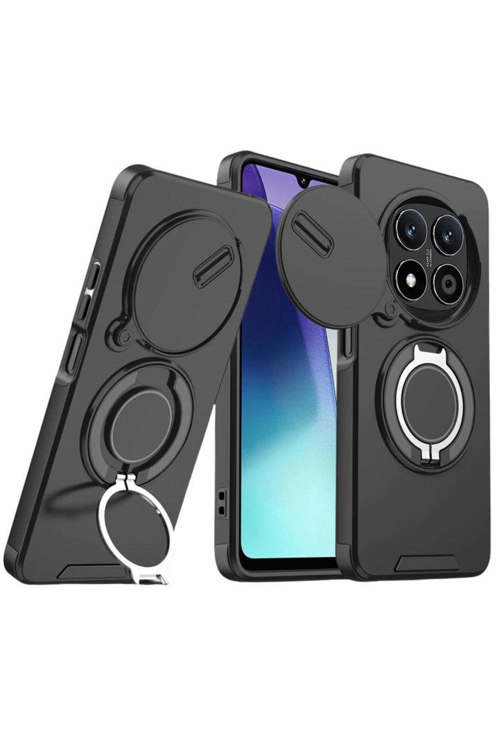 Xiaomi Redmi Note 14 Pro /note 14 Pro Plus Uyumlu Kılıf Magsafe Stand Siyah Kamera Korumalı Kapak