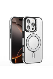 iPhone 16 Pro Max Uyumlu Kılıf Simli Parlak Stand Olabilen Magsafe Şarj için Uygun Renkli Arka Kapak