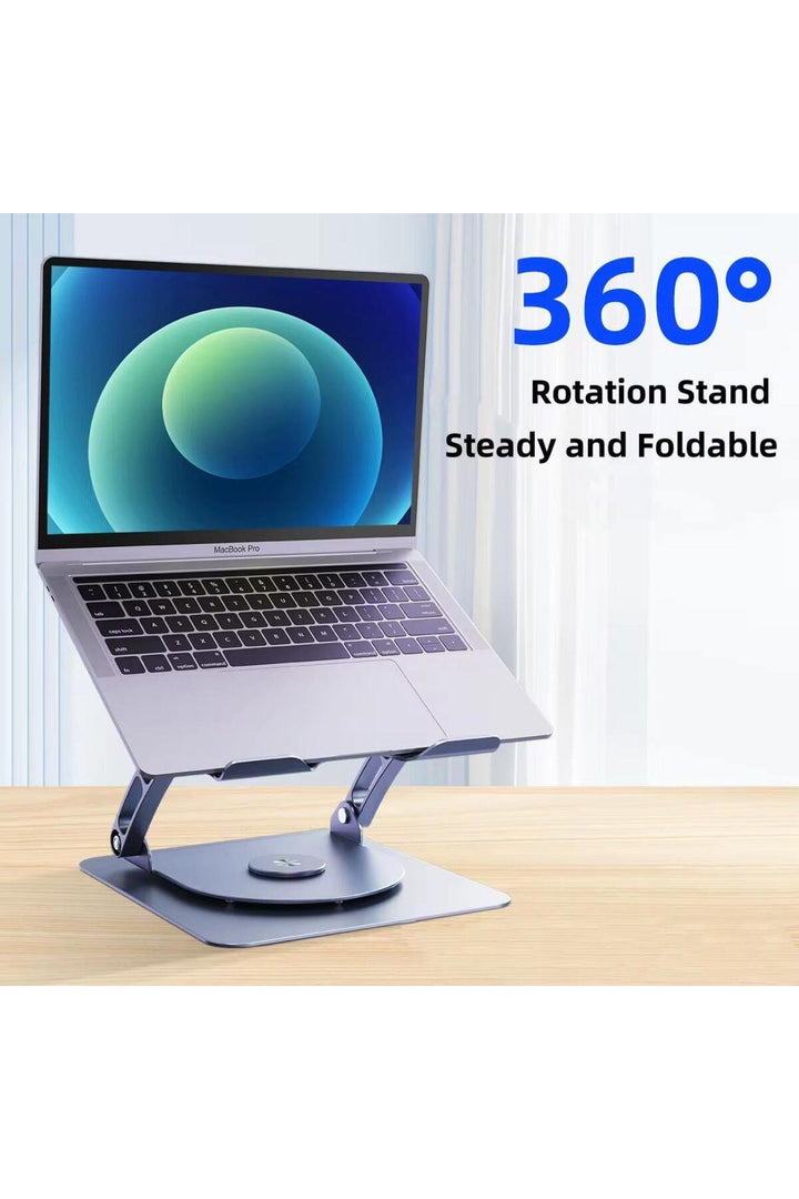 Macbook/Laptop/Notebook Soğutucu Fan Stand RGB LED Işıklı Ayarlanabilir/Katlanabilir 360 Dönebilen