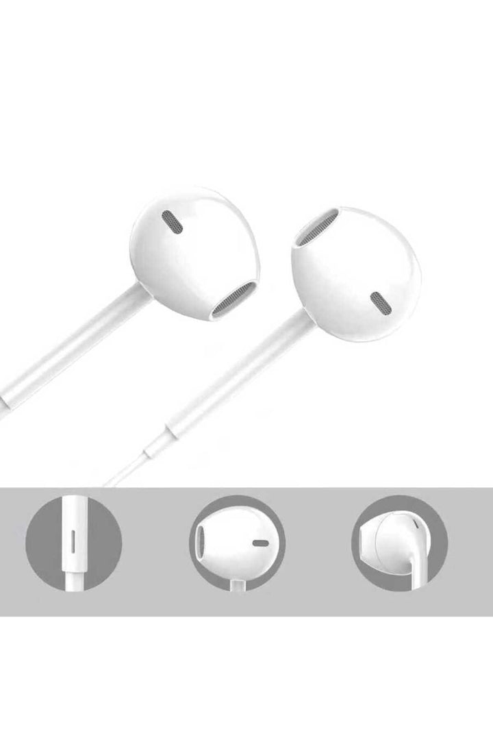 Apple iPhone 7/8/8Plus/X/Xr/Xs/XsMax/11/12/13/14 Pro Max Uyumlu Mikrofonlu Beyaz Lightning Kulaklık
