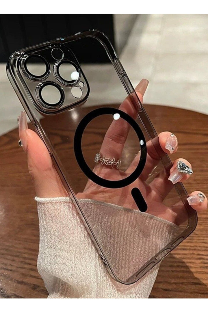 iPhone 16 Pro Max Uyumlu Kamera Korumalı Kılıf Siyah Magsafe Hoparlör Filtreli Sararmaz Kapak