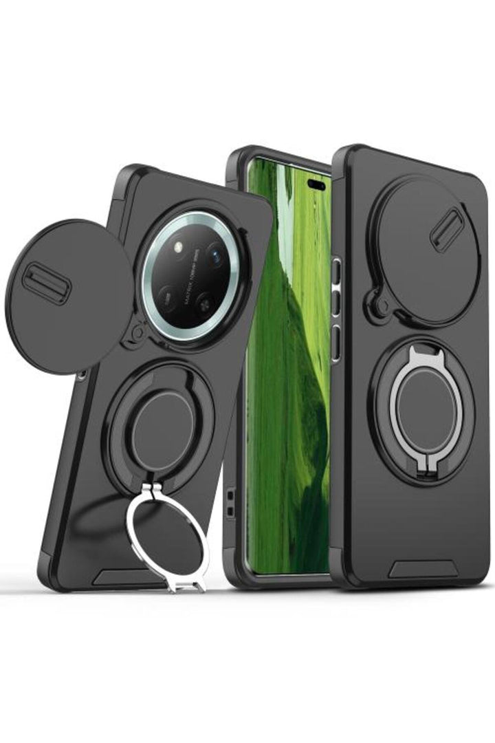 Honor X60 Pro Uyumlu Kılıf Kamera Korumalı Sürgülü 360 Dönebilen Magsafe Stand Koruyucu Tank Kapak