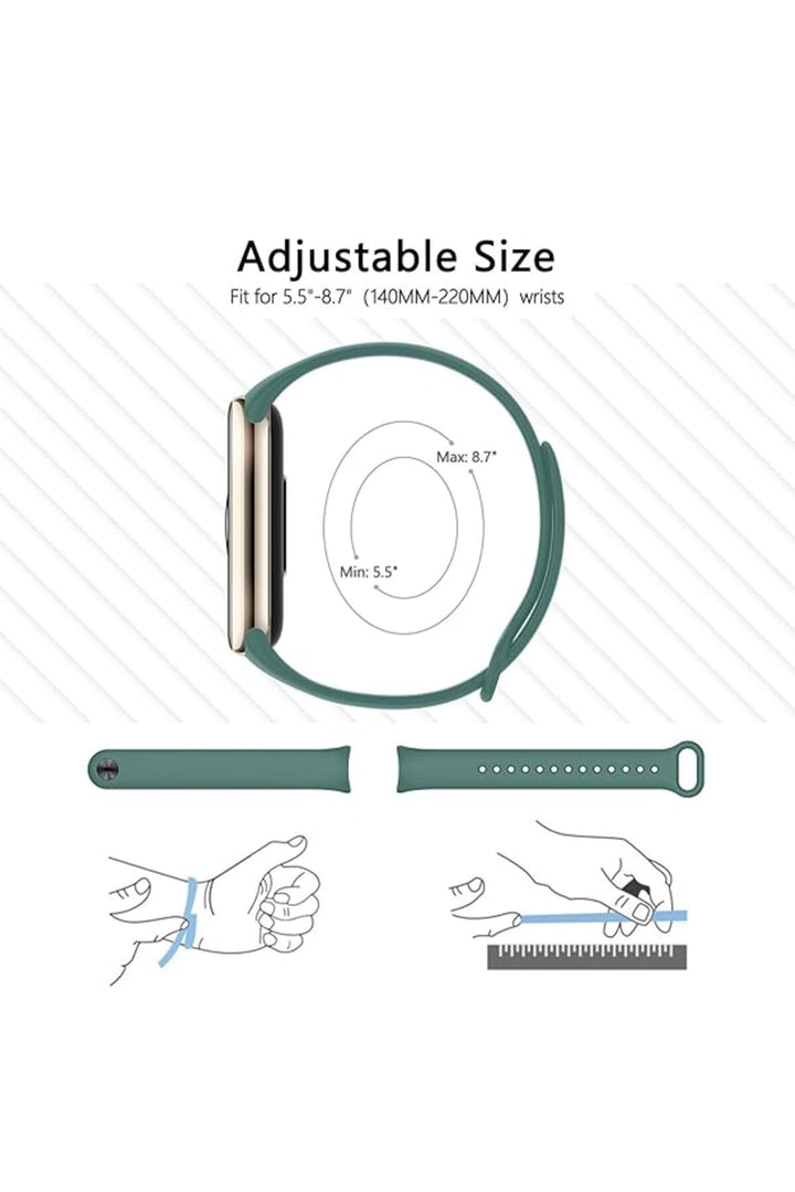 Xiaomi Mi Band 9 Uyumlu Kordon Liquid Silikon Ayarlanabilir Renkli Lekelere Dayanıklı Lansman Kordon