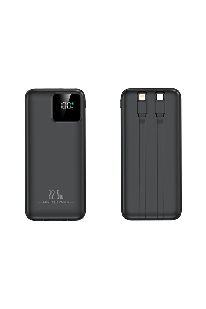 iPhone/Samsung/Mi/Huawei Uyumlu Taşınabilr Hızlı Şarj Aleti 10000 Mah Powerbank LED Gösterge Kablolu