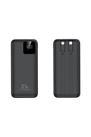 iPhone/Samsung/Mi/Huawei Uyumlu Taşınabilr Hızlı Şarj Aleti 10000 Mah Powerbank LED Gösterge Kablolu