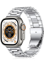 Load image into Gallery viewer, Apple Watch 9 8 7 6 5 4 3 2 Se 42mm/44mm/45mm/49mm Uyumlu Kordon Ayarlanablir Parlak Metal Paslanmaz