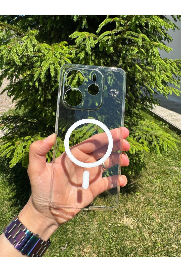 Xiaomi Redmi Note 14 Uyumlu Kılıf Sert Sararmaz Magsafe Kamera Korumalı Koruyucu Dayanıklı Kapak