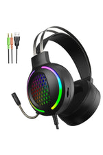 Load image into Gallery viewer, Kulaküstü Oyuncu Kulaklık RGB Led Işıklı Gaming Ayarlanabilir USB 3.5mm Jack Mikrofonlu PC/PS/X-Box