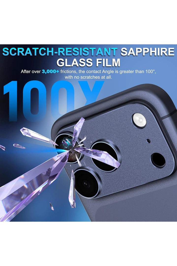 iPhone 17 Pro Max Uyumlu Kamera Koruyucu Lens Metal Temperli Cam Kamera Çevresi Tam Koruma