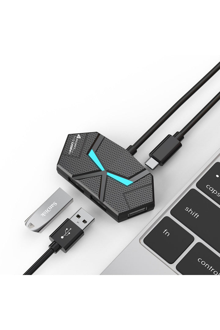 USB To Type-C USB Çoklayıcı PC/Notebook/X-Box/Oyun Konsolu Uzatıcı Gaming Oyuncu Çevirici HUB 4x USB