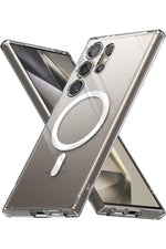 Load image into Gallery viewer, Samsung Galaxy S24 Ultra Uyumlu Kılıf Kamera Çıkıntılı Şeffaf Magsafe Kablosuz Şarj Destekli Kapak