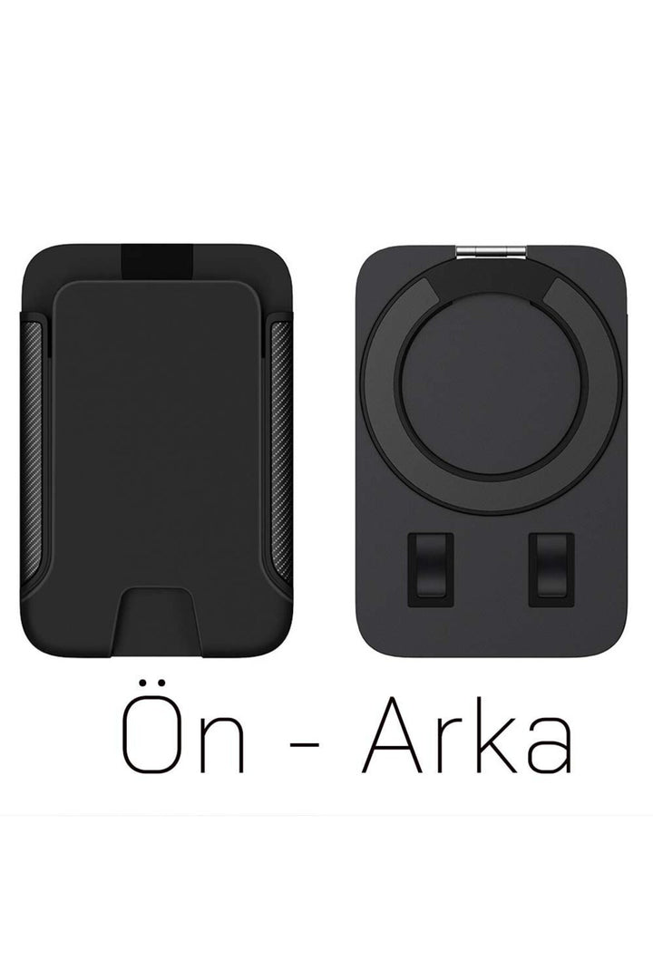 iPhone 12/13 Mini/14/15 Plus/16/17 Pro Max Uyumlu Magsafe Kartlık 3 Kart Kapasiteli Stand Olabilir