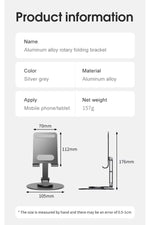 Load image into Gallery viewer, Yüksek Kaliteli Metal Katlanabilir 360 Dönebilen Kaymaz Taban Telefon Tutucu Masa Üstü Tablet Standı