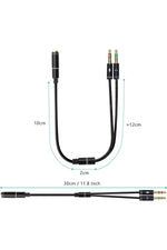Load image into Gallery viewer, Aux To 2x Aux Kablo 3.5mm Jack Çevirici Mikrofon ve Kulaklk Çoklayıcı Dönüştürücü Aux Stereo Adaptör