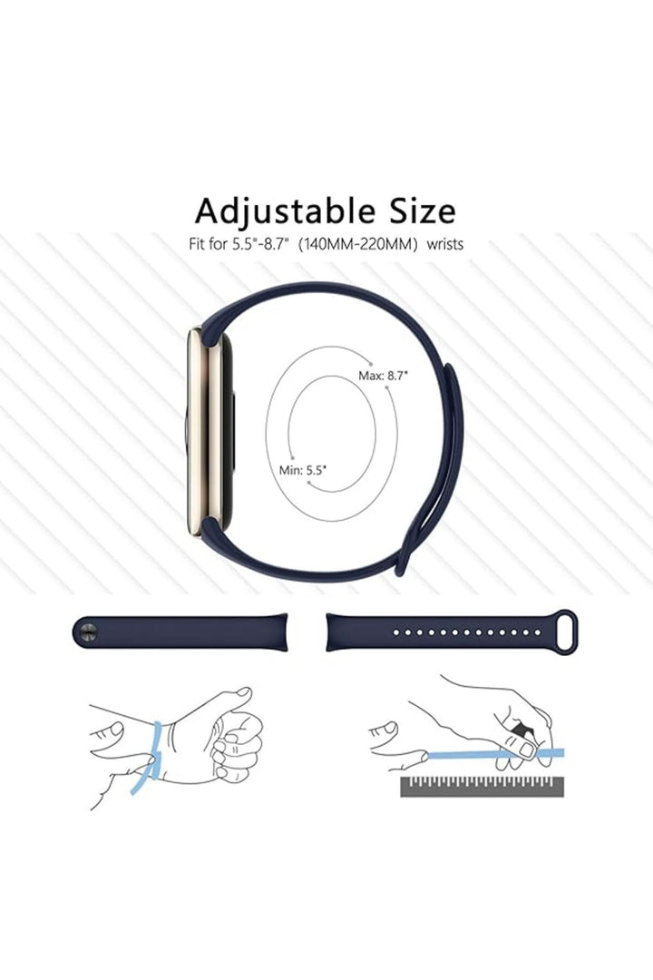 Xiaomi Mi Band 8 Uyumlu Kordon Liquid Silikon Ayarlanabilir Renkli Lekelere Dayanıklı Lansman Kordon