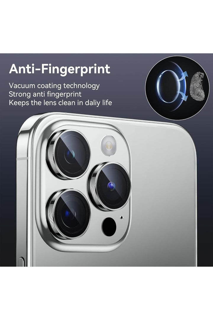 İphone 15 Pro/iphone 15 Pro Max Uyumlu Kamera Lens Koruyucu Dayanıklı Renkli Metal Temperli Cam