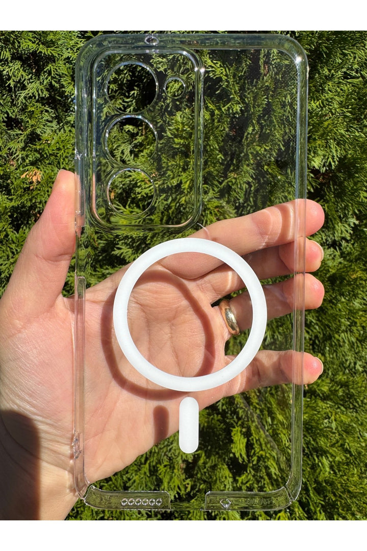 Xiaomi Redmi 15 Uyumlu Kılıf Sert Sararmaz Magsafe Kamera Korumalı Dayanıklı Şeffaf Kapak