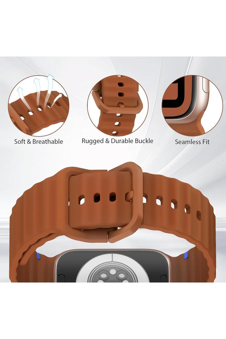 Apple Watch 42/44/45/46/49mm Uyumlu Kordon Esnek Silikon Suya ve Toza Dayanıklı Renkli Ayarlanabilir