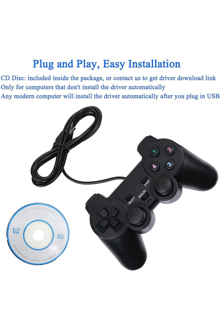 PS3/PC/Windows 11/10/8/7 Roblox/Steam/RetroPie Uyumlu DoubleShock Oyun Kol USB Tak Çalıştır Joystick