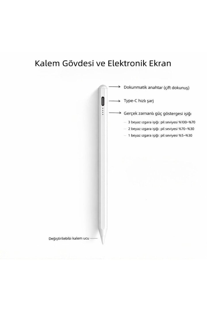 iPhone/iPad/Samsung iOS ve Android Uyumlu Dokunmatik Kalem Taşıma ve Saklama Kutulu Stylus Pencil