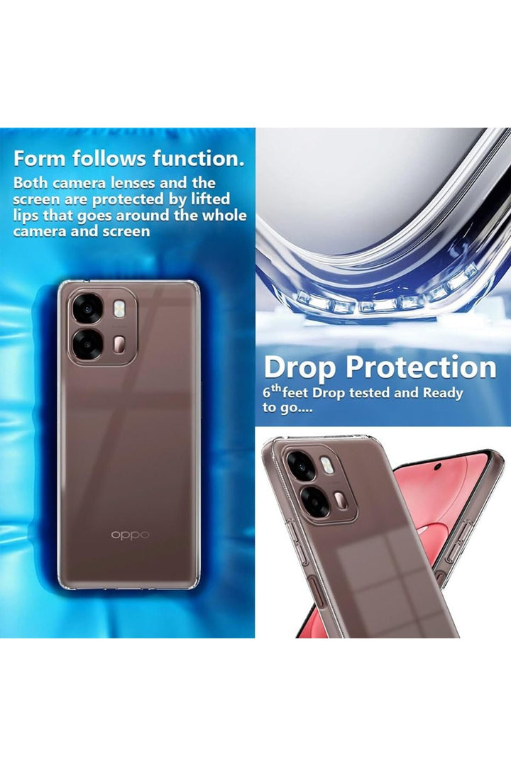 Oppo A6 Pro Uyumlu Kamera Korumalı Kılıf Darbe Önceleyici Şeffaf Transparan Esnek Silikon Kapak