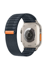 Load image into Gallery viewer, Apple Watch 44mm/45mm/46mm/49mm Uyumlu Kordon Bakla Bölmeli Dizayn Hasır Cırt Dokuma Kumaş Kordon