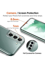 Load image into Gallery viewer, Samsung Galaxy S22 Uyumlu Kılıf 3D Kamera Korumalı Darbe Önleyici Şeffaf Transparan Esnek Silikon