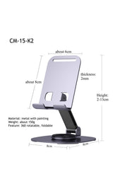 Metal Katlanabilir Telefon Standı Ayarlanabilr Taşınabilr 360 Dönebilen Tablet Standı Telefon Tutucu