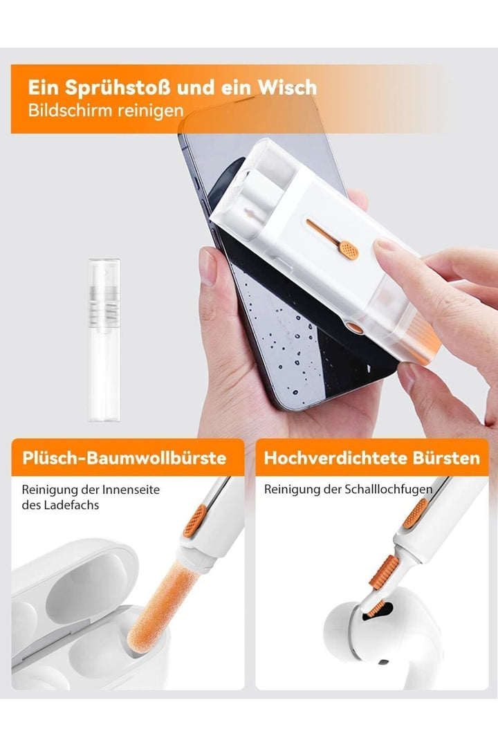 Çok Fonksiyonlu Katlanabilr Telefon Standı Telefon/Airpods/Kulaklk/PC/Klavye Temizleme Temizlik Kiti