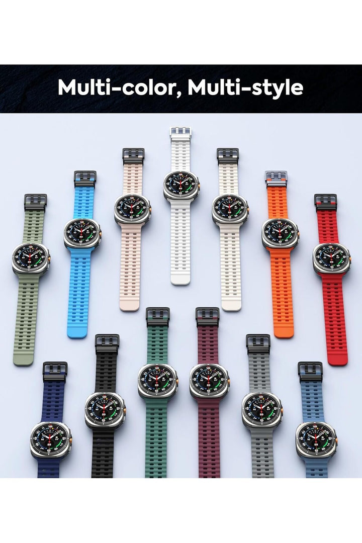 Samsung Galaxy Watch Ultra 47mm Uyumlu Kordon Liquid Silikon Spor Renkli Kordon