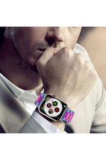 Load image into Gallery viewer, Apple Watch 9 8 7 6 5 4 3 2 Se 42mm/44mm/45mm/49mm Uyumlu Kordon Ayarlanablir Parlak Metal Paslanmaz
