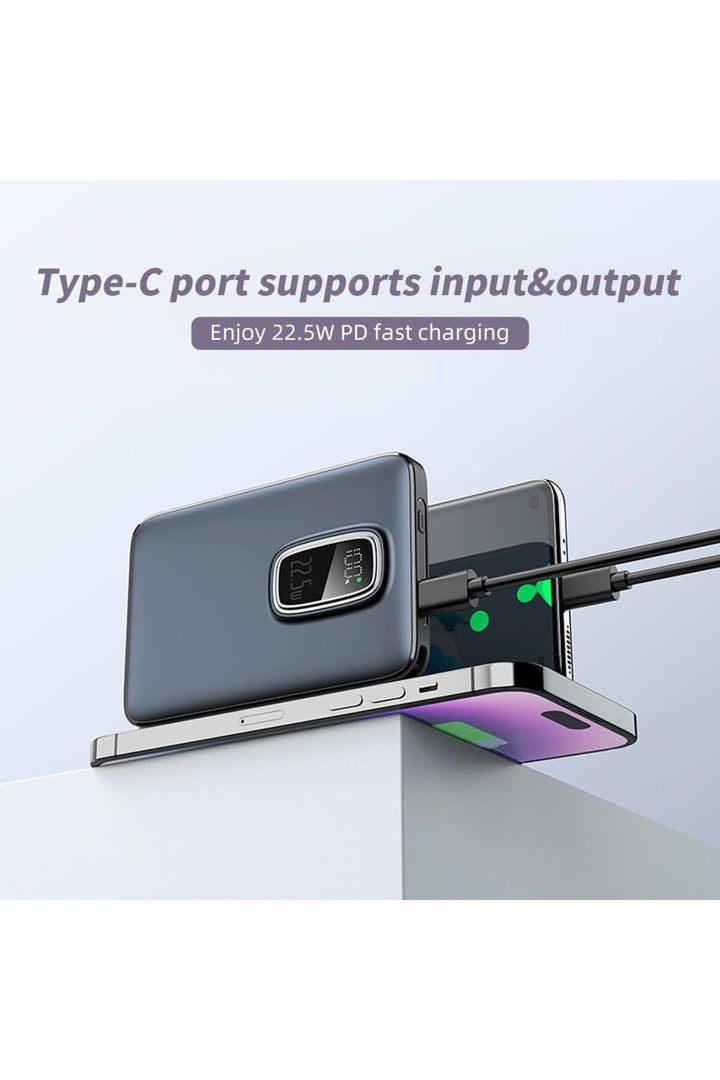 iPhone 11/12/13/14/15/16 Plus/17 Pro Max Uyumlu Magsafe Powerbank Standl Hızlı Şarj Type-C USB QC PD