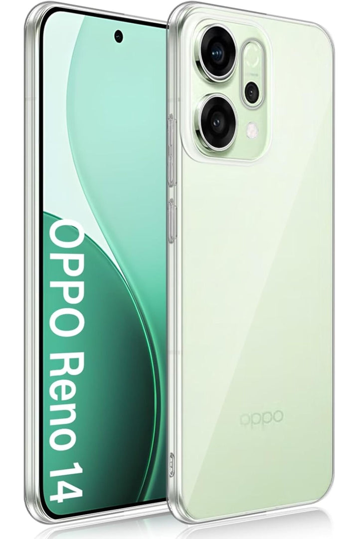 Oppo Reno 14 Uyumlu Kamera Korumalı Kılıf Darbe Önceleyici Şeffaf Transparan Esnek Silikon Kapak