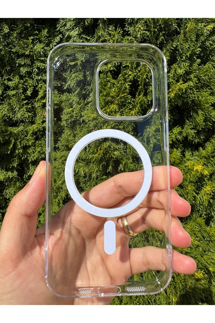 iPhone 14 Pro Uyumlu Kılıf Sert Sararmaz Magsafe Kamera Kenarı Koruyucu Dayanıklı Kapak