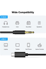 Load image into Gallery viewer, Samsung Xiaomi Uyumlu Aux Kablosu Type-C To Jack Çevirici Dönüştürücü Beyaz Bluetooth Gerektirmez