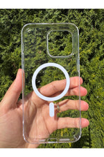 Load image into Gallery viewer, iPhone 15 Pro Max Uyumlu Kılıf Sert Sararmaz Magsafe Kamera Kenarı Koruyucu Dayanıklı Kapak