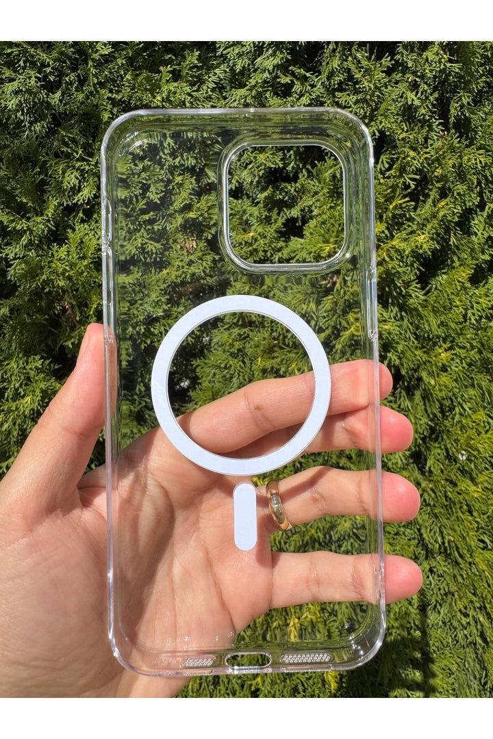 iPhone 15 Pro Max Uyumlu Kılıf Sert Sararmaz Magsafe Kamera Kenarı Koruyucu Dayanıklı Kapak