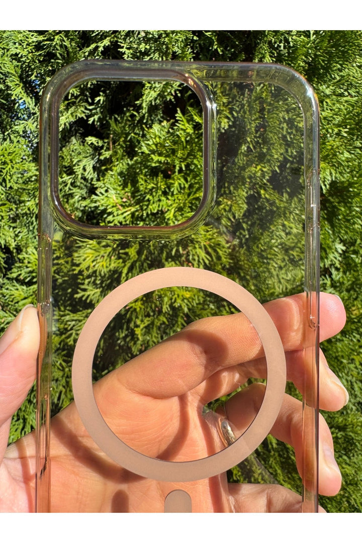 iPhone 16 Pro Uyumlu Kılıf Sert Sararmaz Magsafe Kamera Kenarı Koruyucu Dayanıklı Çöl Titanyum Kapak