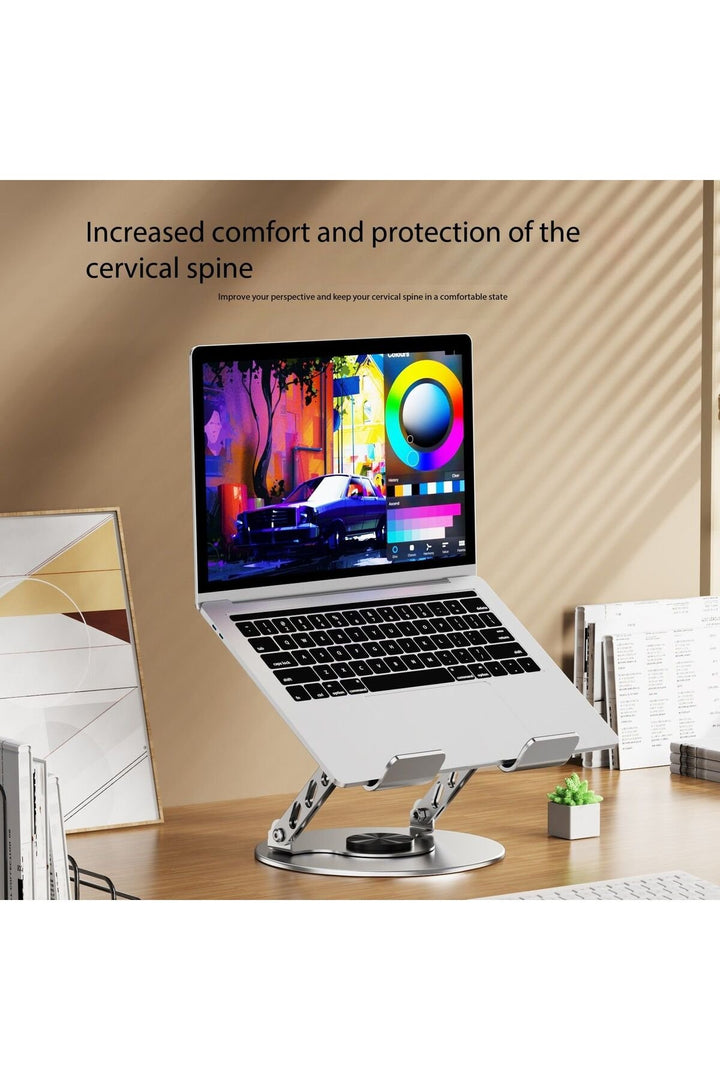 Dönebilen Yüksek Kaliteli Katlanabilir Ayarlanabilir Metal Masa Üstü Tablet Macbook Laptop Standı