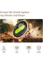 Load image into Gallery viewer, Samsung Galaxy Watch 4/5/6/7 40mm Uyumlu Kılıf Ekran ve Kasa Koruyucu Parlak Taşlı Kasa Koruma Guard